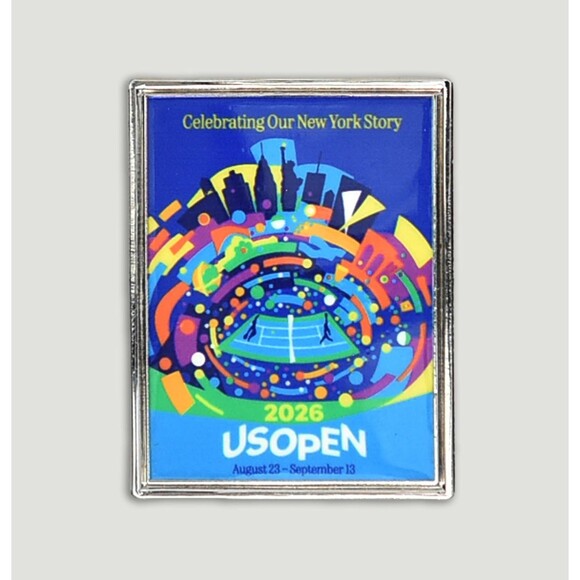 Other - 2026 US Open Tennis Pin Theme Art Poster Design Enamel Pin New Ships Quick!